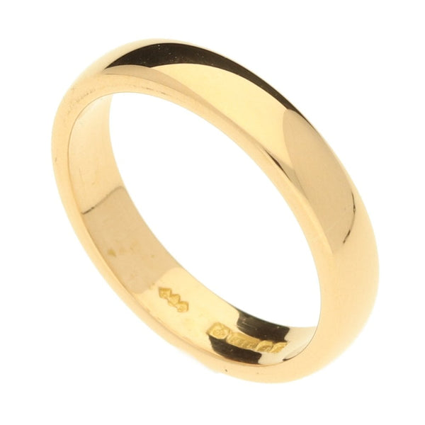 22ct Solid Gold D-Shape Wedding Ring-size M