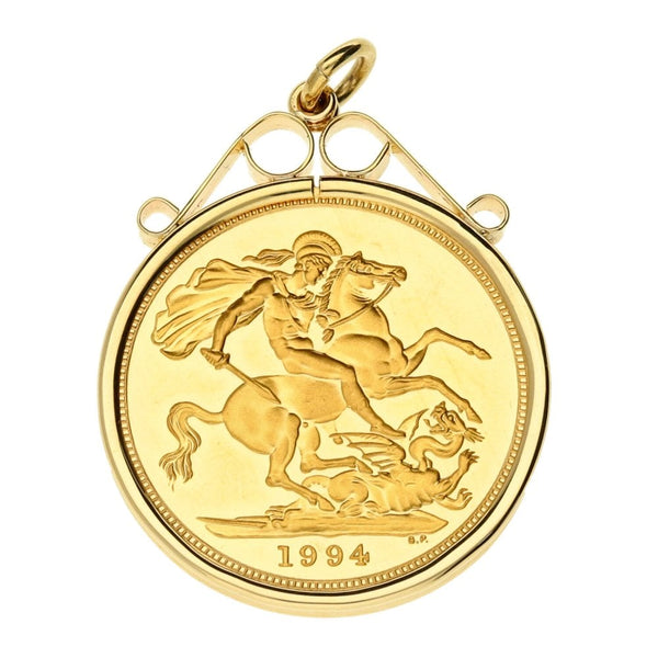 1994 Gold Full Sovereign Pendant - 9.1g