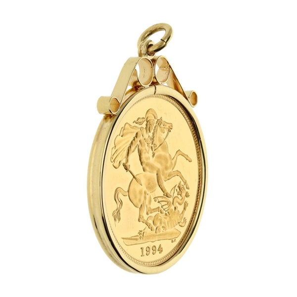1994 Gold Full Sovereign Pendant - 9.1g