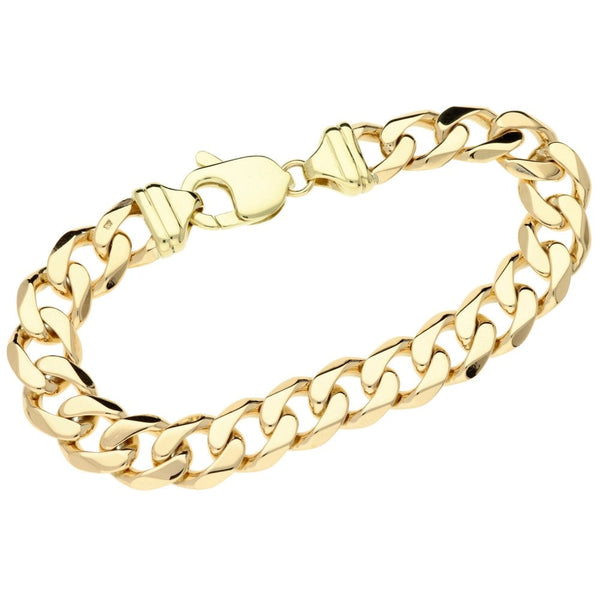 Gents 9ct Yellow Gold Heavy Curb Bracelet - 9" - 56g