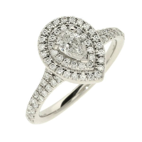 Ladies GIA Certified 0.75ct Diamond Platinum Ring - Colour F