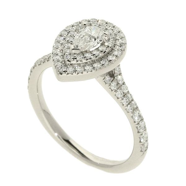Ladies GIA Certified 0.75ct Diamond Platinum Ring - Colour F