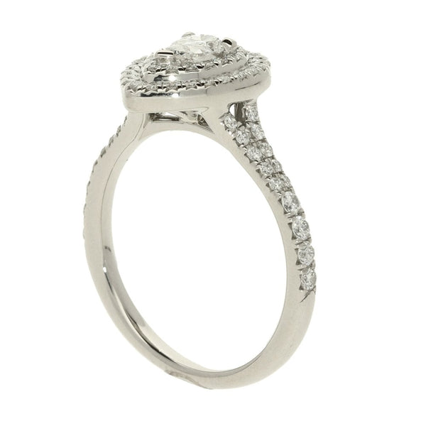 Ladies GIA Certified 0.75ct Diamond Platinum Ring - Colour F