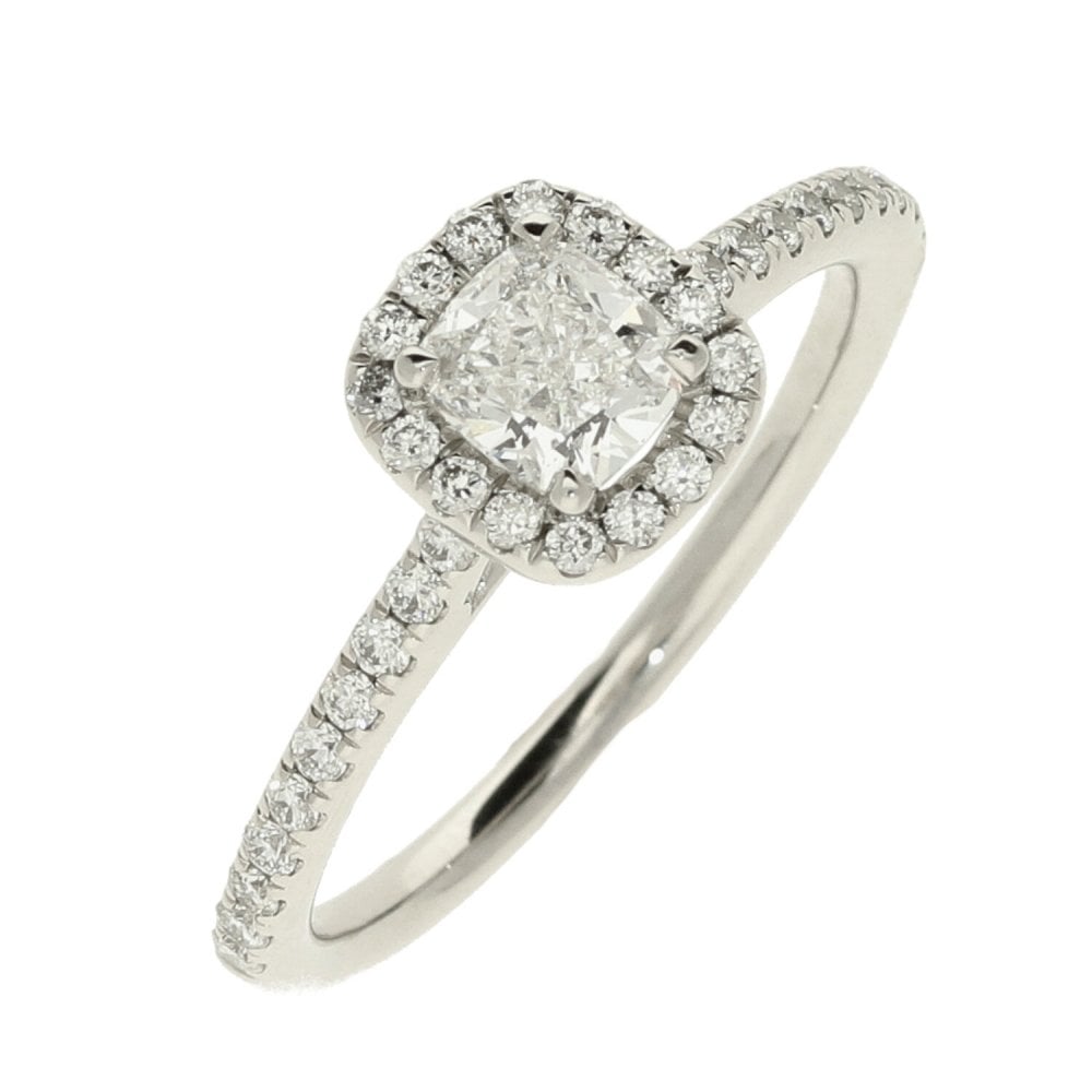 Ladies GIA Certified 0.86ct Diamond Platinum Ring - Colour D
