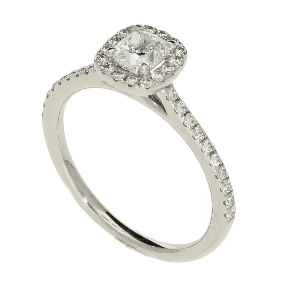 Ladies GIA Certified 0.86ct Diamond Platinum Ring - Colour D