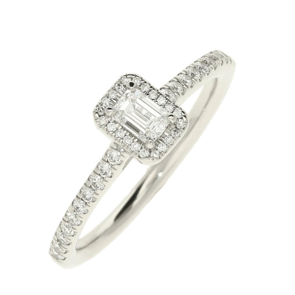 Ladies GIA Certified 0.43ct Diamond Platinum Ring - Colour D