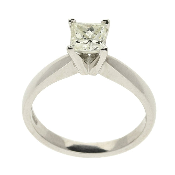 Ladies 18ct White Gold Princess Cut Diamond Ring - Size N