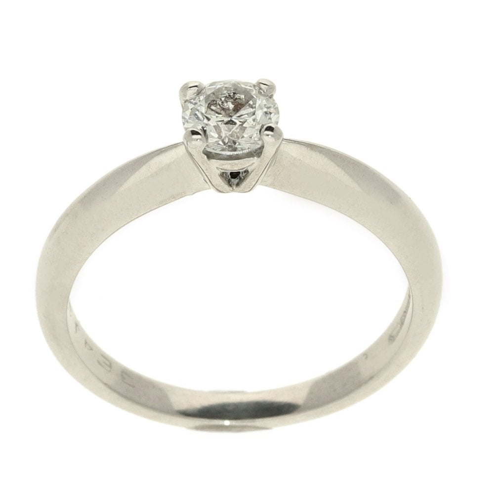 Ladies 18ct White Gold Diamond Engagement Ring - Size L