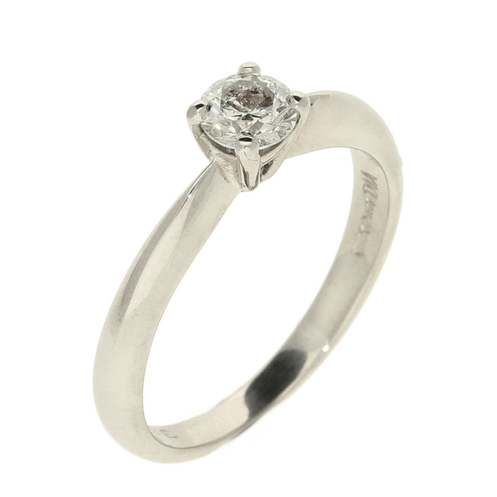 Ladies 18ct White Gold Diamond Engagement Ring - Size L