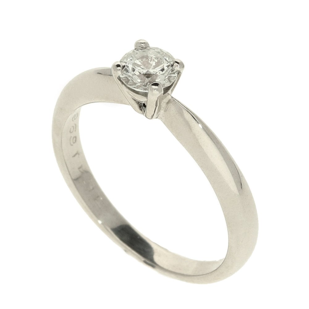 Ladies 18ct White Gold Diamond Engagement Ring - Size L