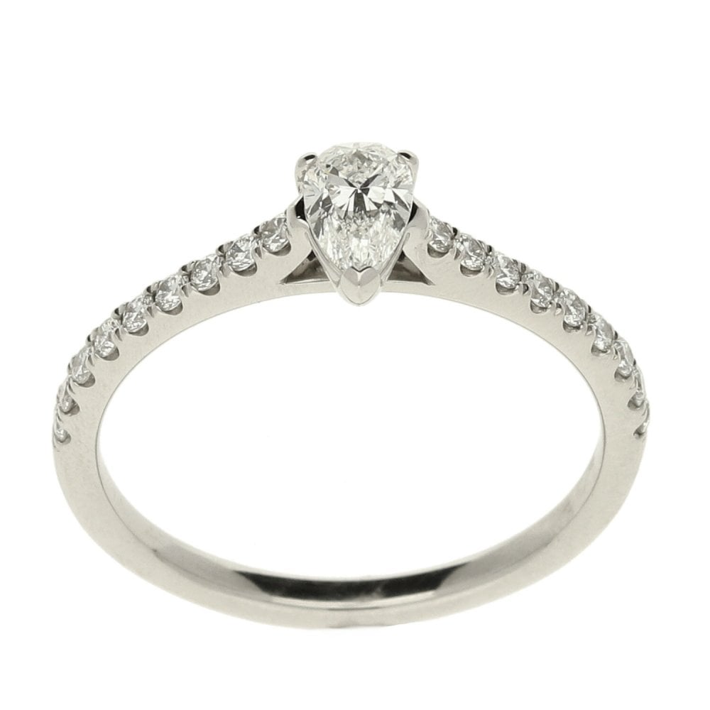 Ladies GIA Certified 0.50ct Diamond Platinum Ring - Colour G