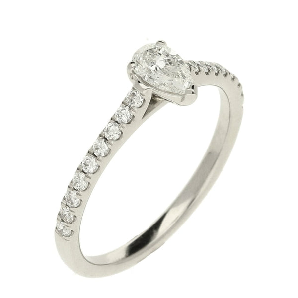 Ladies GIA Certified 0.50ct Diamond Platinum Ring - Colour G