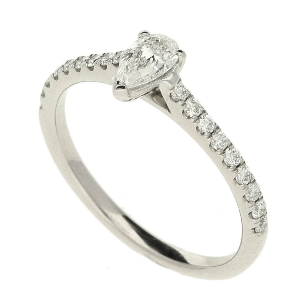 Ladies GIA Certified 0.50ct Diamond Platinum Ring - Colour G