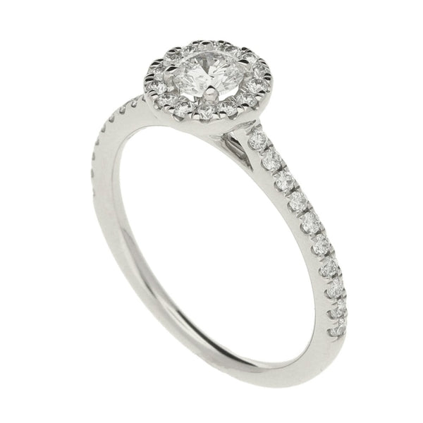 Ladies GIA Certified 0.60ct Diamond Platinum Ring - Colour E