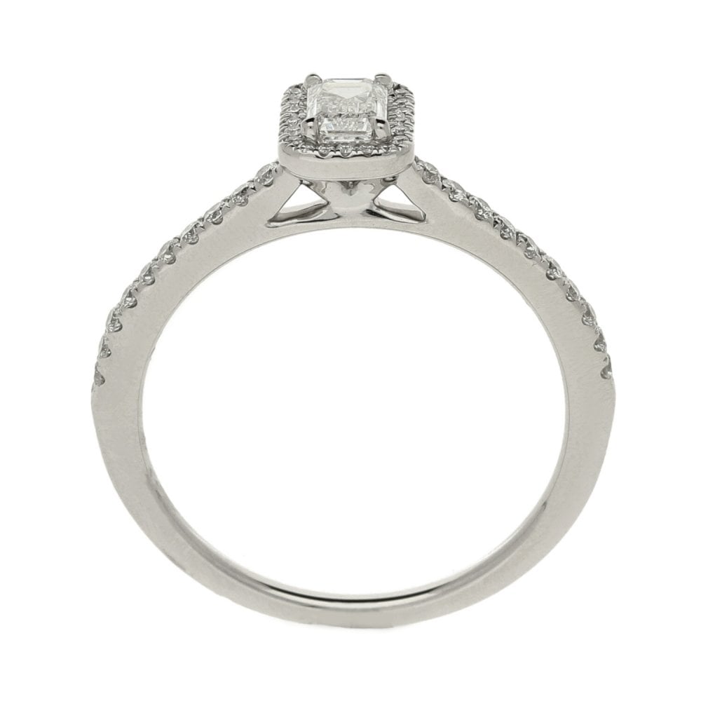 Ladies GIA Certified 0.55ct Diamond Platinum Ring - Colour F