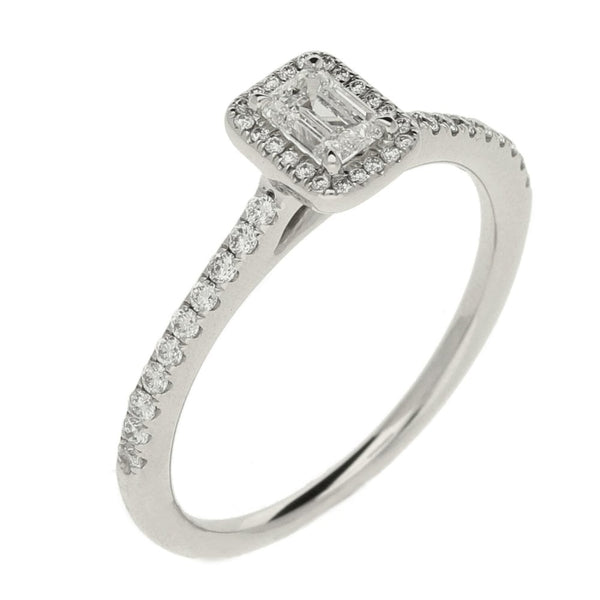 Ladies GIA Certified 0.55ct Diamond Platinum Ring - Colour F