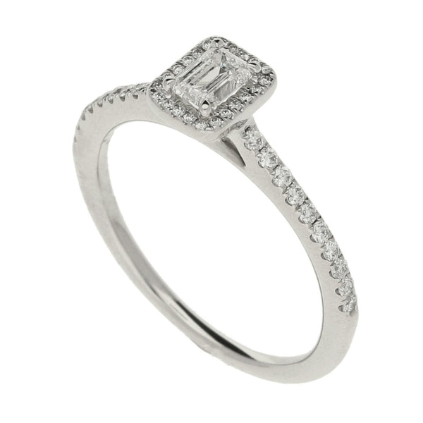 Ladies GIA Certified 0.55ct Diamond Platinum Ring - Colour F