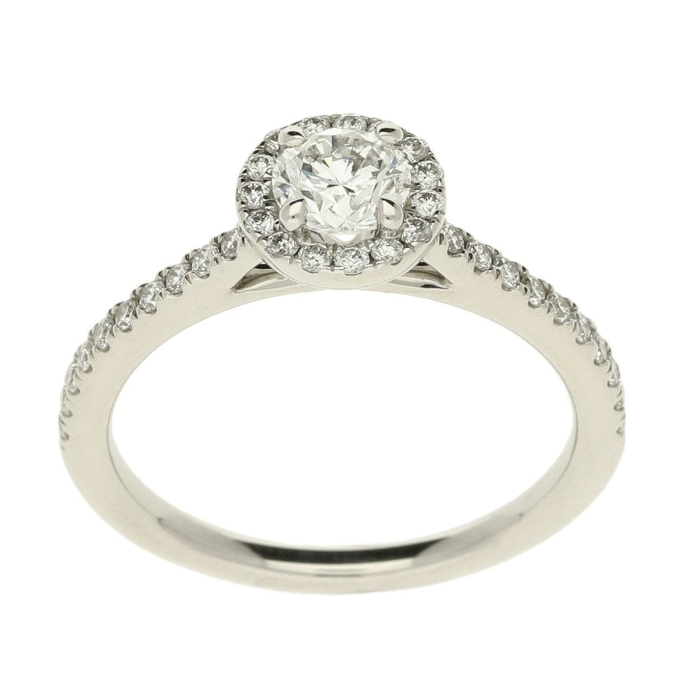 Ladies GIA Certified 0.85ct Diamond Platinum Ring - Colour G