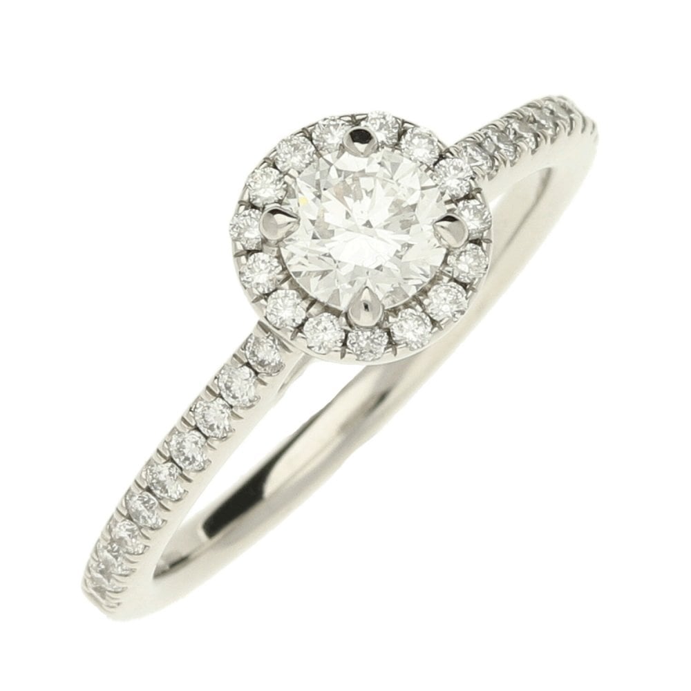 Ladies GIA Certified 0.85ct Diamond Platinum Ring - Colour G