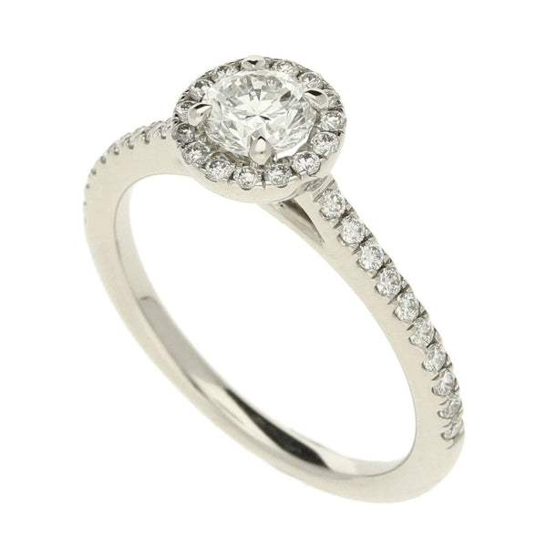 Ladies GIA Certified 0.85ct Diamond Platinum Ring - Colour G