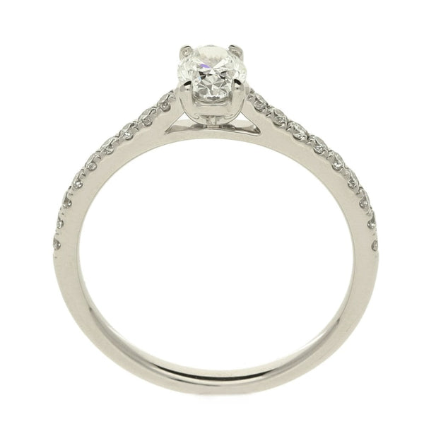 Ladies GIA Certified 0.75ct Diamond Platinum Ring - Colour F