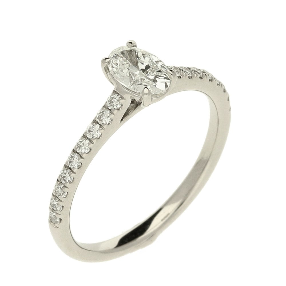 Ladies GIA Certified 0.75ct Diamond Platinum Ring - Colour F