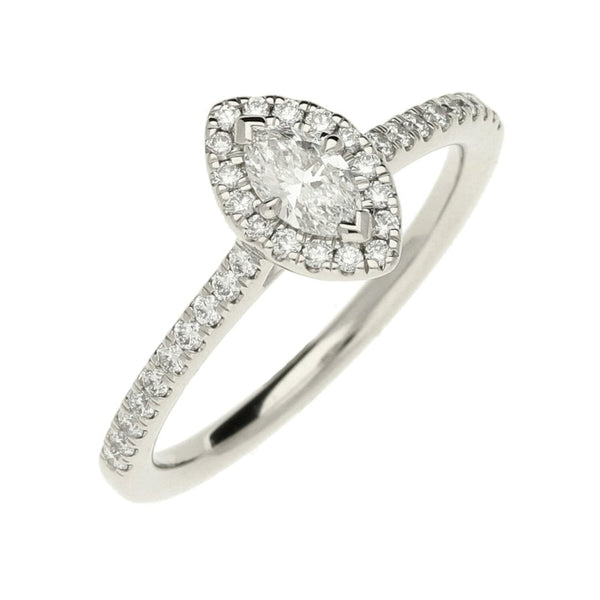 Ladies GIA Certified 0.51ct Diamond Platinum Ring - Colour D