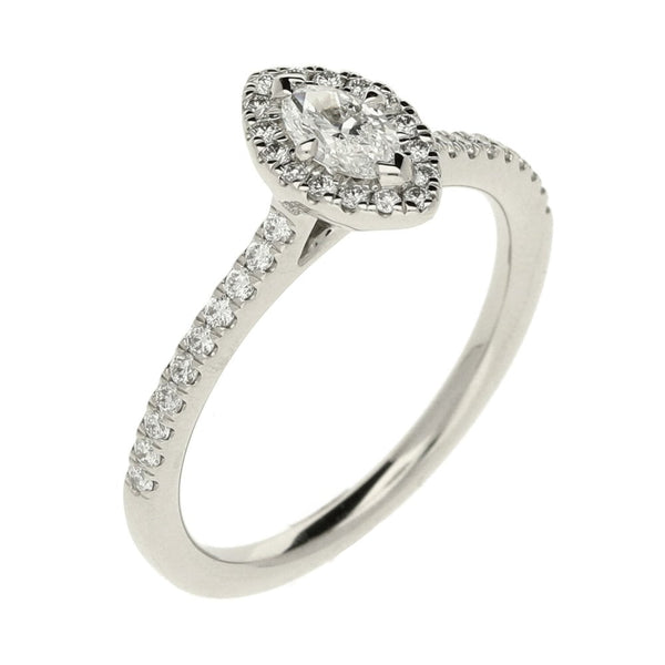 Ladies GIA Certified 0.51ct Diamond Platinum Ring - Colour D