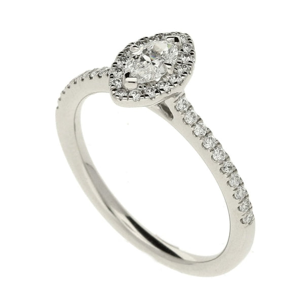 Ladies GIA Certified 0.51ct Diamond Platinum Ring - Colour D