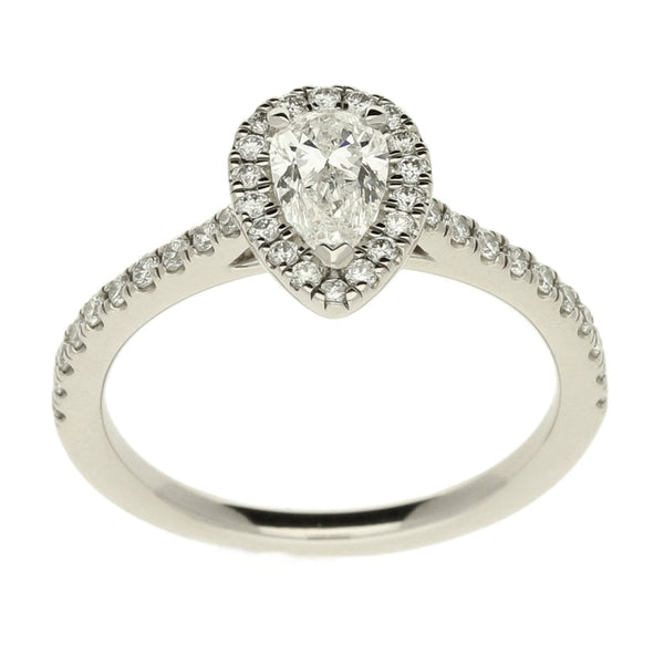Ladies GIA Certified 0.85ct Diamond Platinum Ring - Colour F
