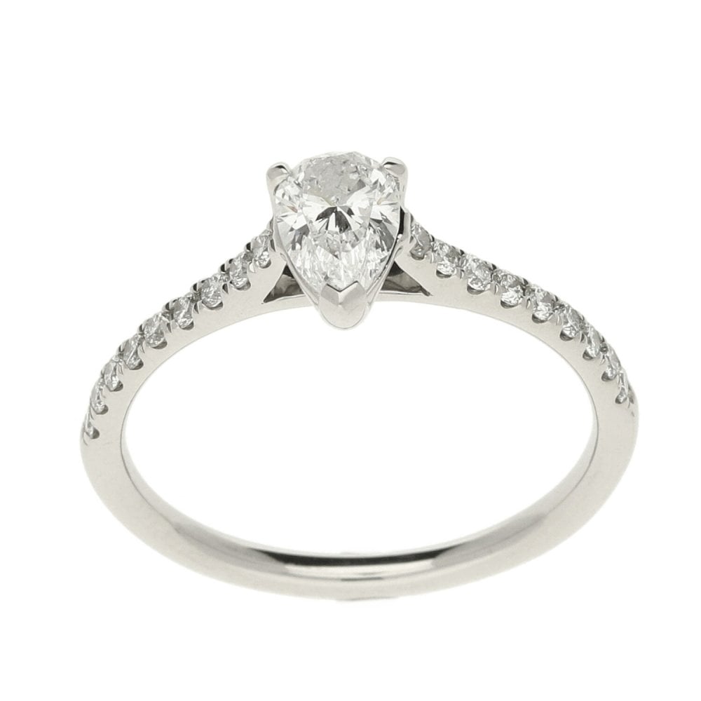 Ladies GIA Certified 0.75ct Diamond Platinum Ring - Colour E
