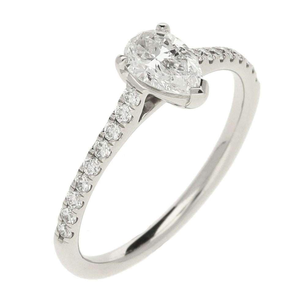 Ladies GIA Certified 0.75ct Diamond Platinum Ring - Colour E