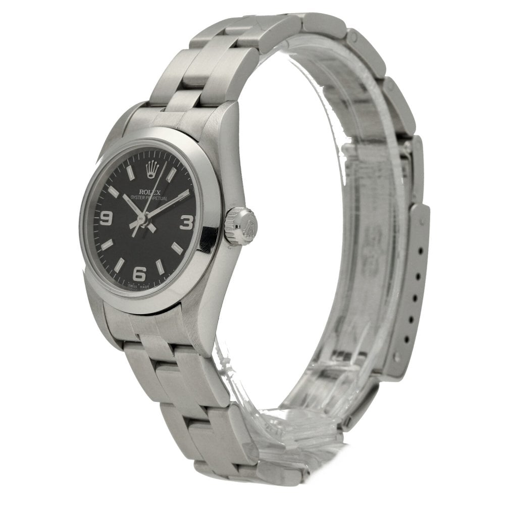 Oyster Perpetual 76080 - Ladies Watch - Black Dial - 1999