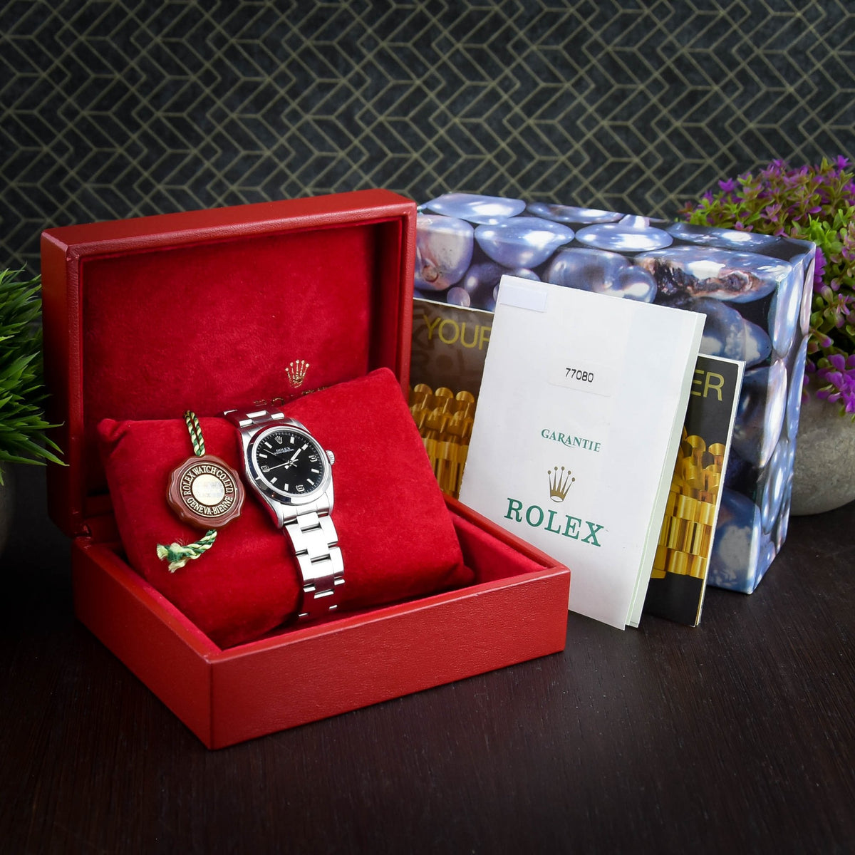 Oyster Perpetual 77080 - Black Dial - 31mm - 2000