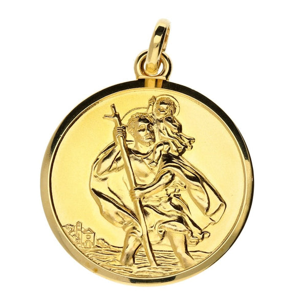 Gents 9ct Yellow Gold St. Christopher Pendant - 8.3g