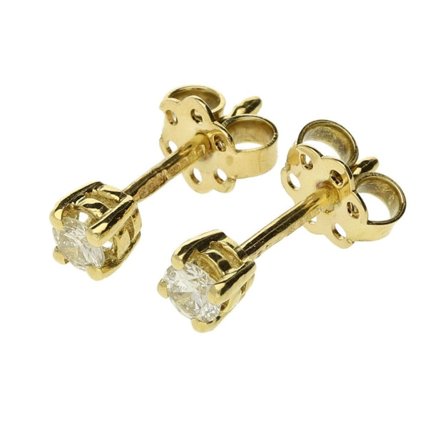 Ladies 18ct Yellow Gold Diamond Stud Earrings - 0.26ct
