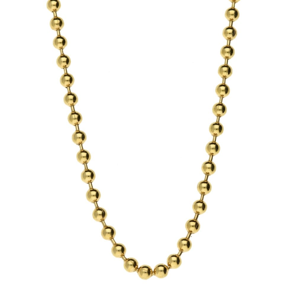 Ladies 9ct Yellow Gold Bead Chain - 18" - 11.5g