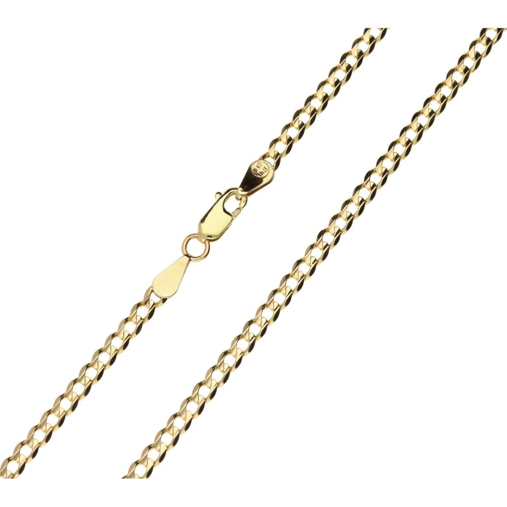 Ladies 9ct Yellow Gold Curb Chain - 20" - 9.5g
