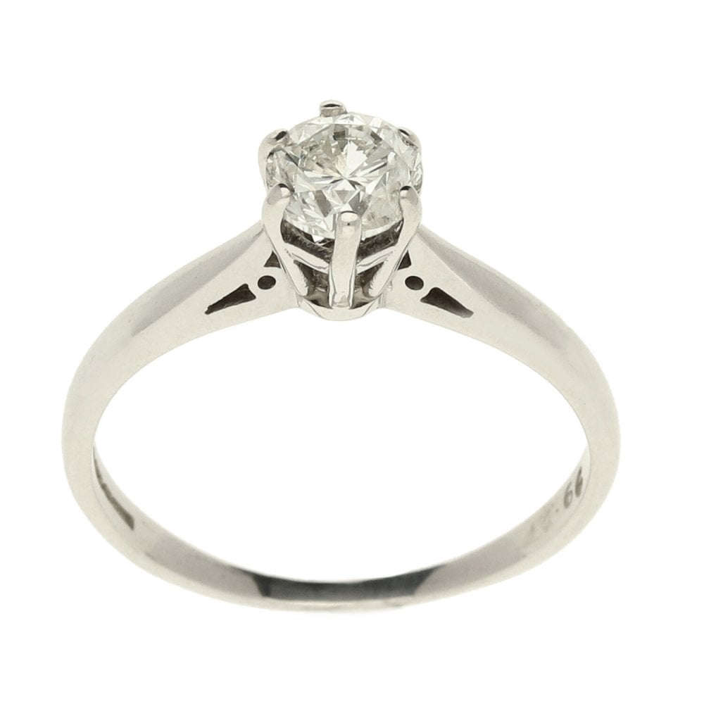 Ladies 18ct White Gold Diamond Engagement Ring - Size O