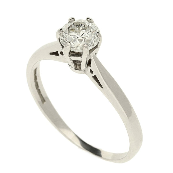 Ladies 18ct White Gold Diamond Engagement Ring - Size O
