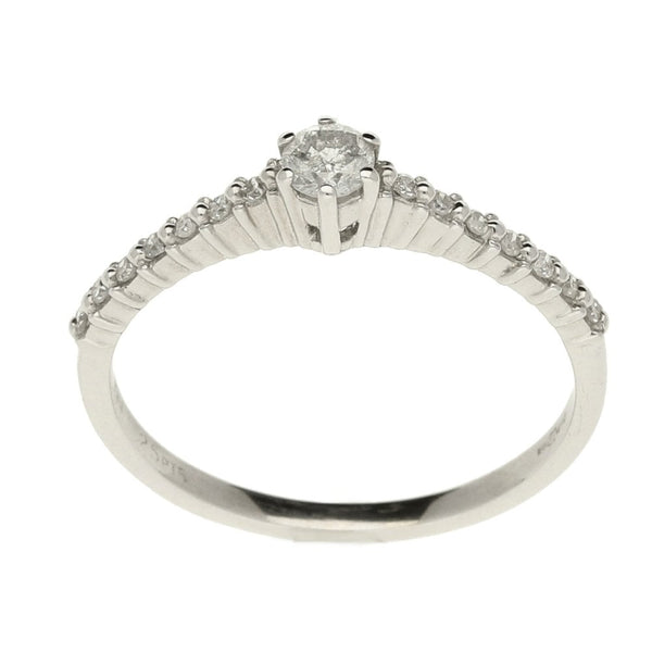 Ladies 18ct White Gold Diamond Ring - Size O - 0.25ct