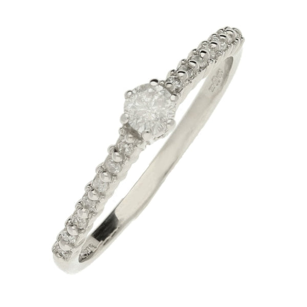 Ladies 18ct White Gold Diamond Ring - Size O - 0.25ct