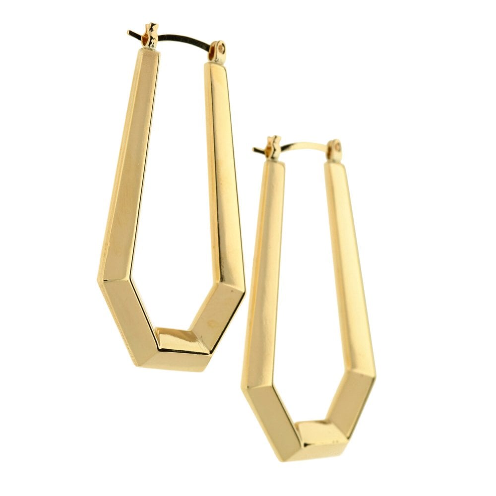 Ladies 9ct Yellow Gold Creole Style Earrings - 2.6g
