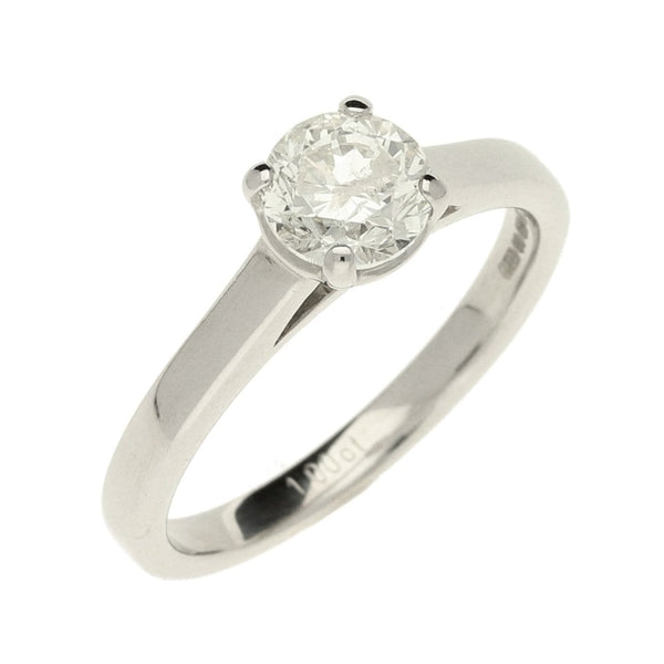 Ladies 18ct White Gold Diamond Engagement Ring - Size O - 0.93ct