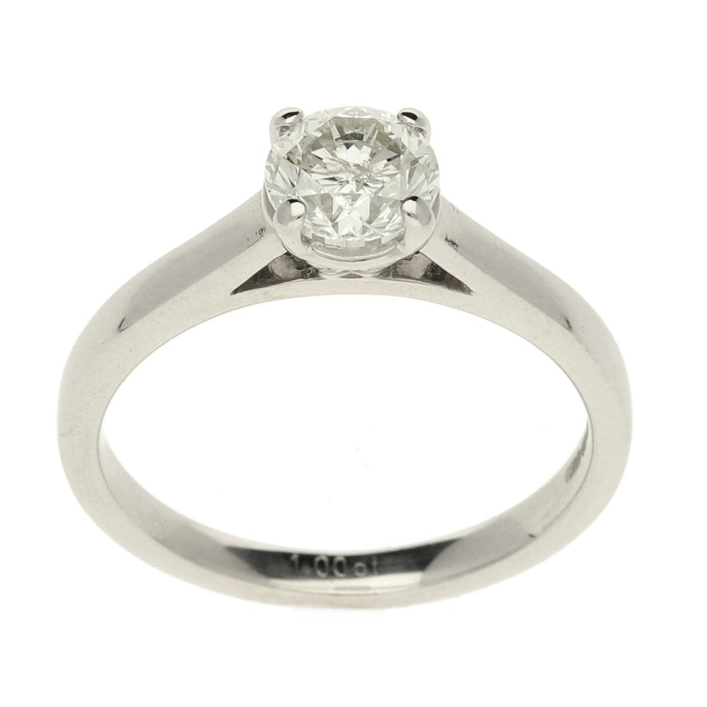 Ladies 18ct White Gold Diamond Engagement Ring - Size O - 0.93ct