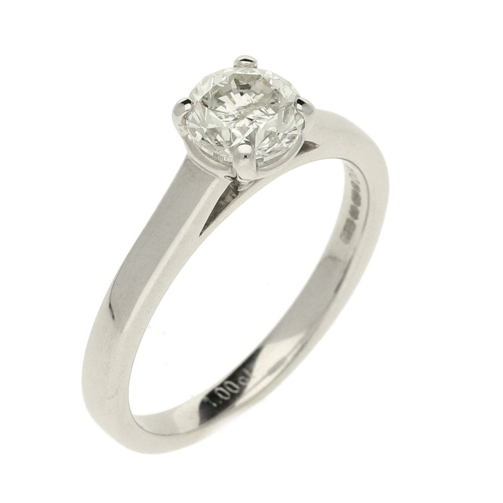 Ladies 18ct White Gold Diamond Engagement Ring - Size O - 0.93ct