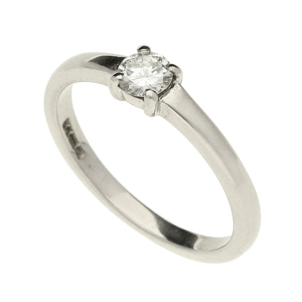Ladies 18ct White Gold Diamond Engagement Ring - Size K