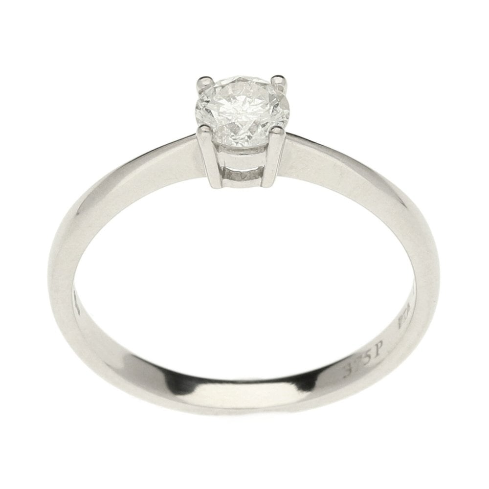 Ladies 9ct White Gold Diamond Engagement Ring - Size L - 0.25ct