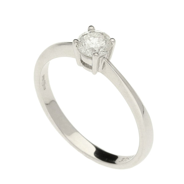 Ladies 9ct White Gold Diamond Engagement Ring - Size L - 0.25ct