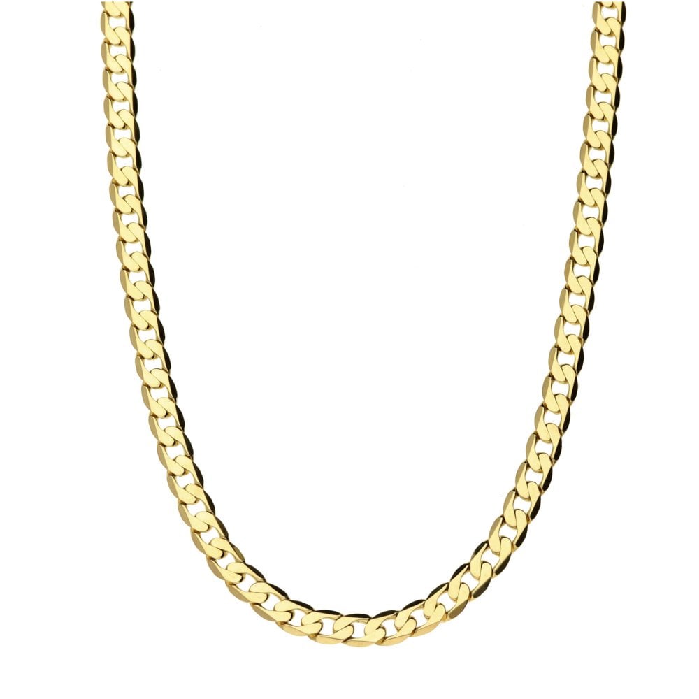 Gents 9ct Yellow Gold 20" Flat D-Cut Curb Chain - 9.6g